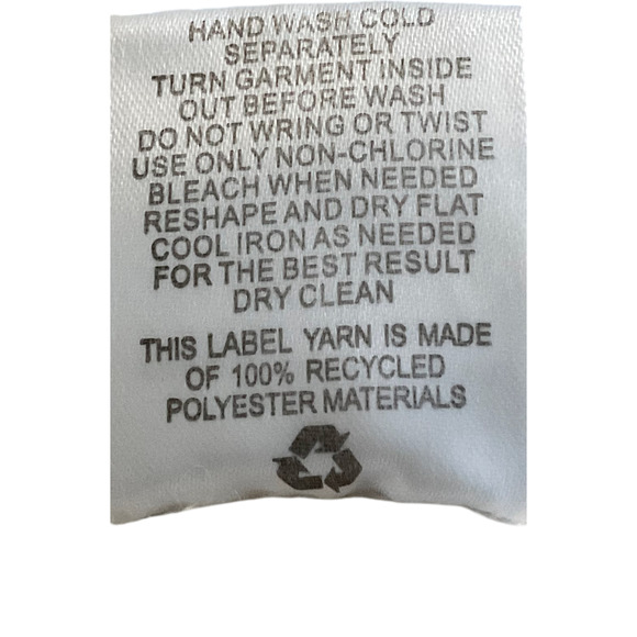 Pink Rose Women's Medium V-Neck Sweater Recycled Polyester Solid Beige Knit - Picture 8 of 8